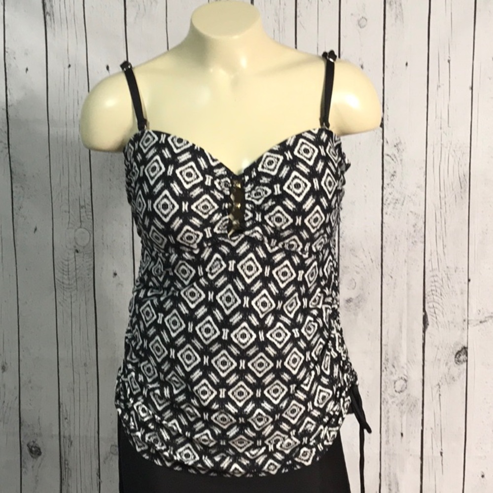 24th & Ocean tankini swim top padded bra no wire not worn top only